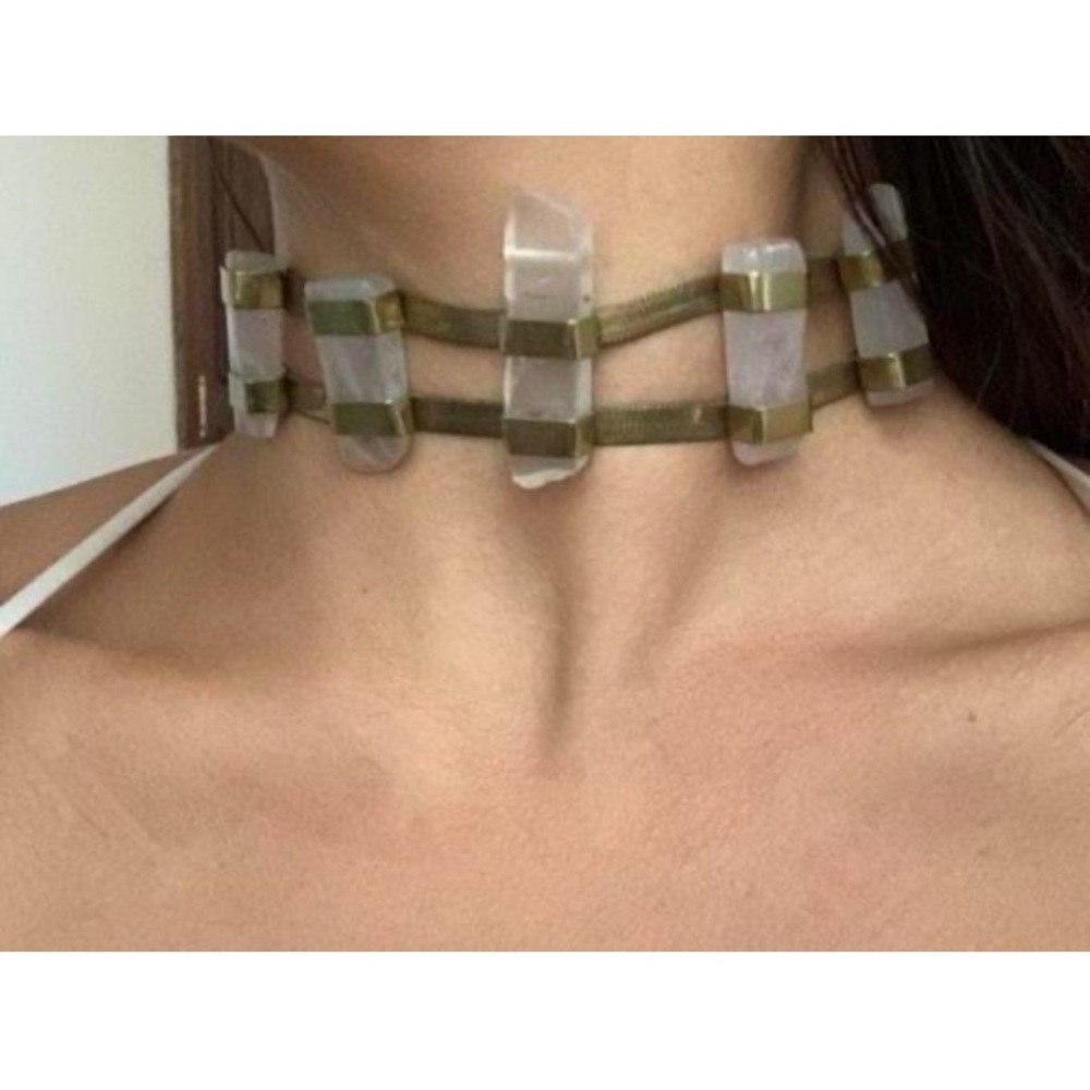 Free People X Lena Bernard Rose Quartz Choker